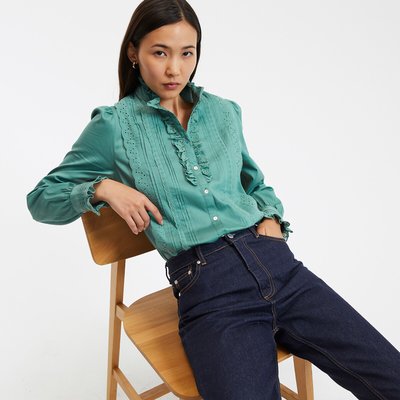 Signature Romantik-Bluse EUGENIE, 100% Baumwolle LA REDOUTE COLLECTIONS