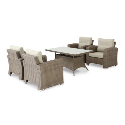 Salon de jardin 4 places, rotin, BOLONIA DEFORA HOME