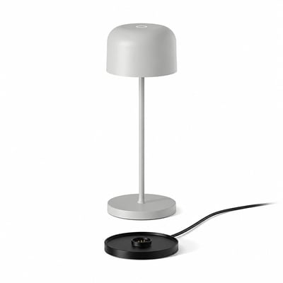Lampe à poser LED sans fil rechargeable H 20 cm, métal, ELISA ALTASSINA