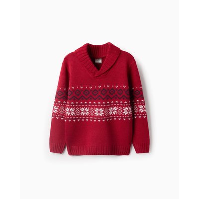 Sweat col croisé, avec jacquard NOËL ZIPPY