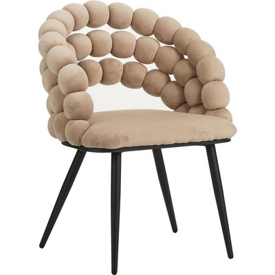 Chaise design en velours  et pieds noirs confort moderne RECOLLECTION
