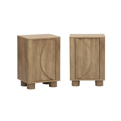 Table de chevet décor bois 1 porte réversible (lot de 2) PONDI SWEEEK