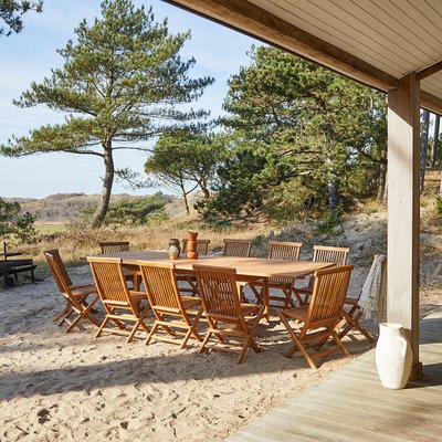 Table de jardin extensible rectangulaire en acacia massif 12 pers. CAPRI TIKAMOON