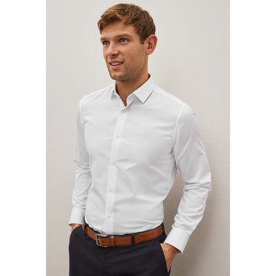 Chemise slim texturée à manchette simple NEXT