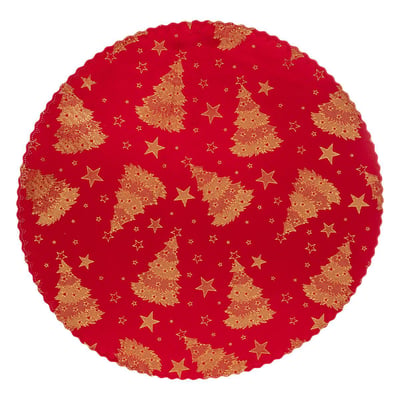 Set de table rond velours rouge ATMOSPHERA