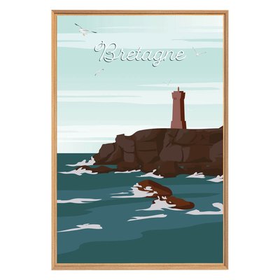 Tableau Mural Illustration Phare De Men Ruz MER CEANOTHE
