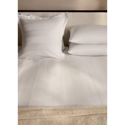 Housse de couette percale de coton 300 fils rayures lit 90 cm MANGO HOME