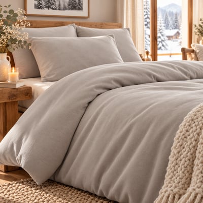 Housse de couette coton 57 fils en molleton flanelle TOUDOUX LINANDELLE