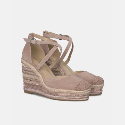 Sandales compensées en cuir à bout rond ALMA EN PENA