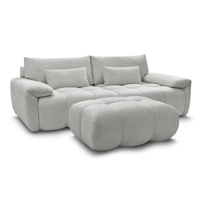 Canapé droit fixe 4 places en tissu texturé, IVANE BOBOCHIC