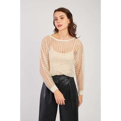 Pull Rayé Transparent Manches Longues CARINE DERHY