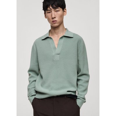Pull-over polo maille laine mélangée MANGO MAN