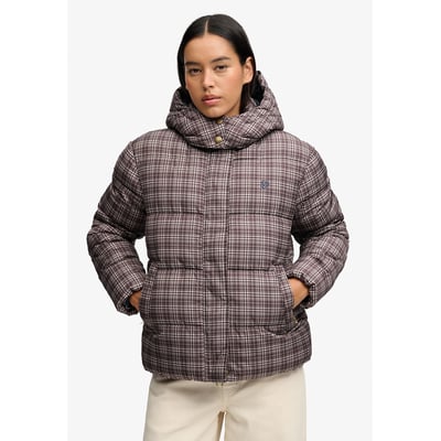 Blusão acolchoado com padrão xadrez premium SUPERDRY