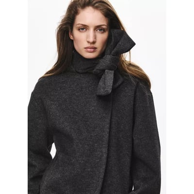 Veste en drap à col écharpe MANGO