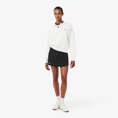 Jupe portefeuille courte maille bouillie LACOSTE