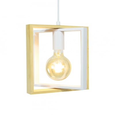 Suspension en bois d'hévéa et métal, WOOLI C-CREATION
