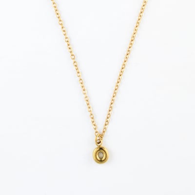 Collier à pendentif lettre O acier inoxydable BALABOOSTE
