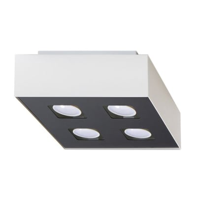Plafonnier Acier Blanc/Noir GU10 4 Mono EDEN