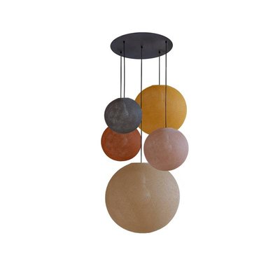 Grand plafonnier noir 5 globes - hiver LA CASE DE COUSIN PAUL