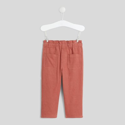 Pantalon uni en velours doublé taille élastique en coton BIO, certifié OEKO-TEX BOUT'CHOU