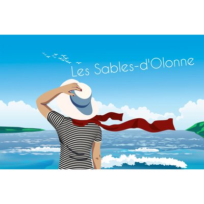 Tableau Sur Toile Illustration Les Sables-d'olonne PLAGE CEANOTHE