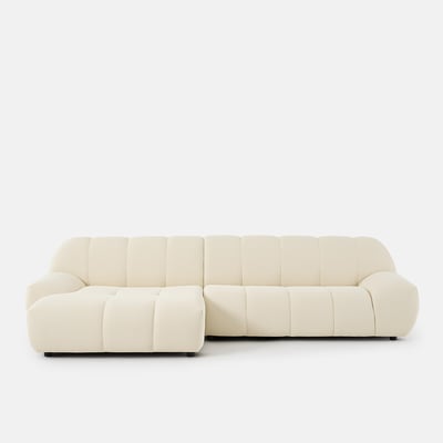 Canapé d'angle gauche, 4 places, en tissu matelassé, NURIA LA REDOUTE INTERIEURS