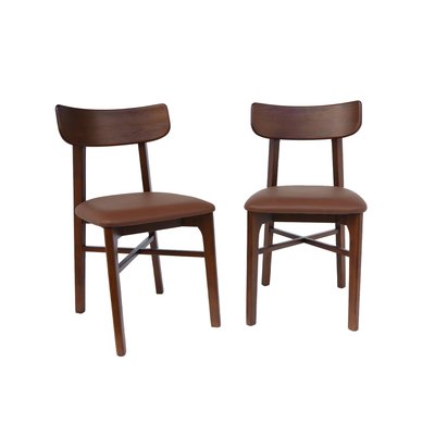 Chaises bois d'hévéa et simili cuir (lot de 2) THÉA SWEEEK