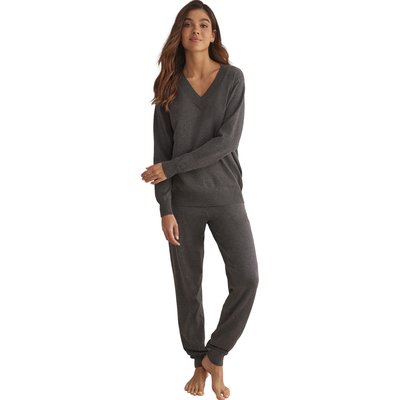 Tenue détente et intérieur pyjama pantalon top col V TRICOTP98 SELMARK