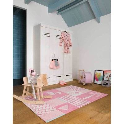Tapis enfant tufté motif flamand rose , FRUITY FLAMINGO SMART KIDS