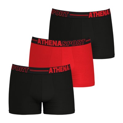 Lot de 3 boxers unis en microfibre ATHENA
