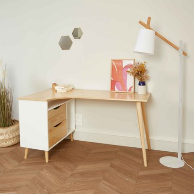 Bureau d'angle en bois style scandinave TERRE DE NUIT
