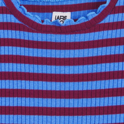 T-shirt rayé, à col volanté et manches longues, en côtes LA REDOUTE COLLECTIONS