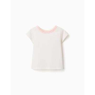 T-shirt en coton avec col brodé ZIPPY