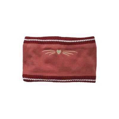 Snood brodé chat en maille côtelée VERTBAUDET
