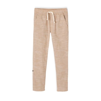 Pantalon léger retroussable en pantacourt aspect lin tissé VERTBAUDET