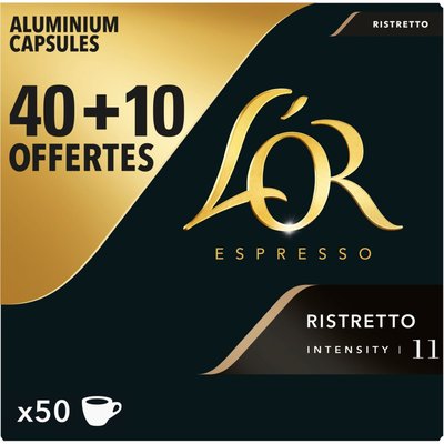 Capsules Espresso RISTRETTO x40 + 10 offertes L'OR