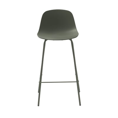 Lot de 2 chaises de bar en plastique et métal H67,5cm- HEL DRAWER