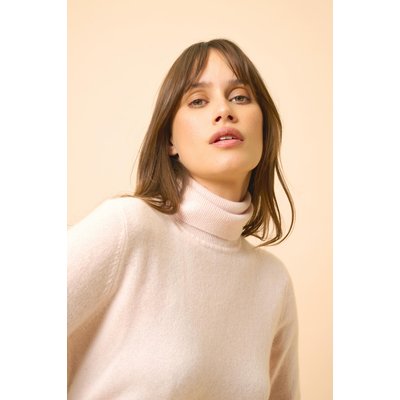 Pull Col Roulé Poudre Ava JUST CASHMERE