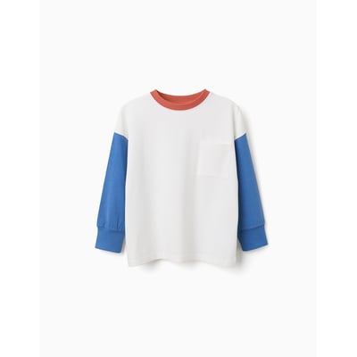T-shirt en coton à manches longues avec poche ZIPPY
