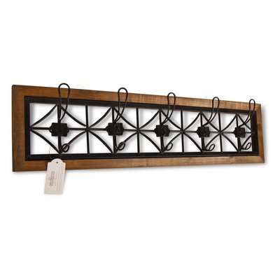 Patère Portemanteau Bois 5 Accroches Marron DECORATION D’AUTREFOIS