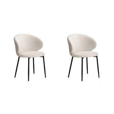 Lot de 2 chaises tissu bouclette et métal, Arc HISPANOHOGAR