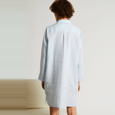 Chemise de nuit détails jour échelle en lin, European Flax MONOPRIX