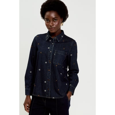Chemise en jean brodée CACHE CACHE
