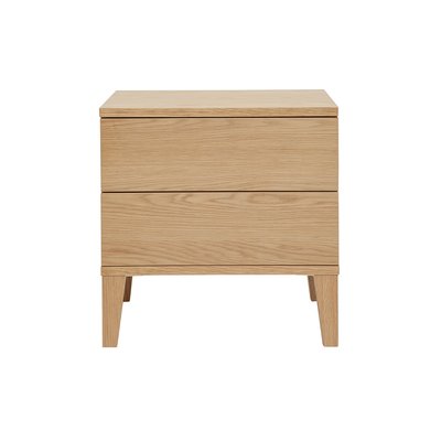 Table de chevet avec rangements 2 tiroirs scandinave bois clair chêne L50 cm FREDDY MILIBOO