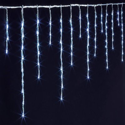 Rideaux stalactites extérieur 6m 360 LED blanc froid + transfo FEERIC LIGHTS & CHRISTMAS