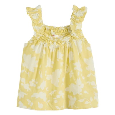 Débardeur en coton jaune floral avec une coupe ample et un col rond LEVI'S