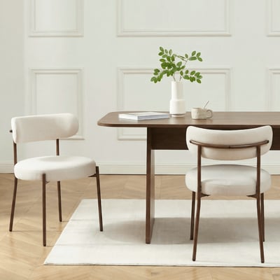 Chaises tissu pieds métal (lot de 2)  NOA BAÏTA