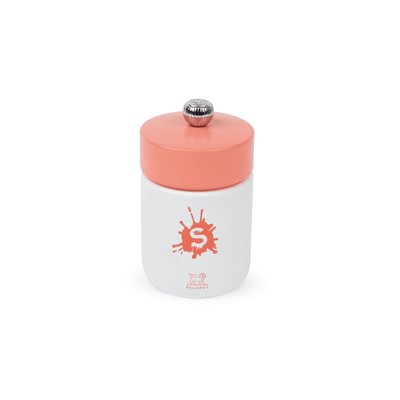 Moulin à sel manuel en bois, couleur blanc mat et corail 10 cm Pop PEUGEOT