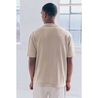 Chemise manches courtes en coton à col cubain NEXT