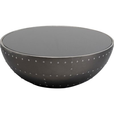 Table basse Lounge 83cm grise rivets KARE DESIGN